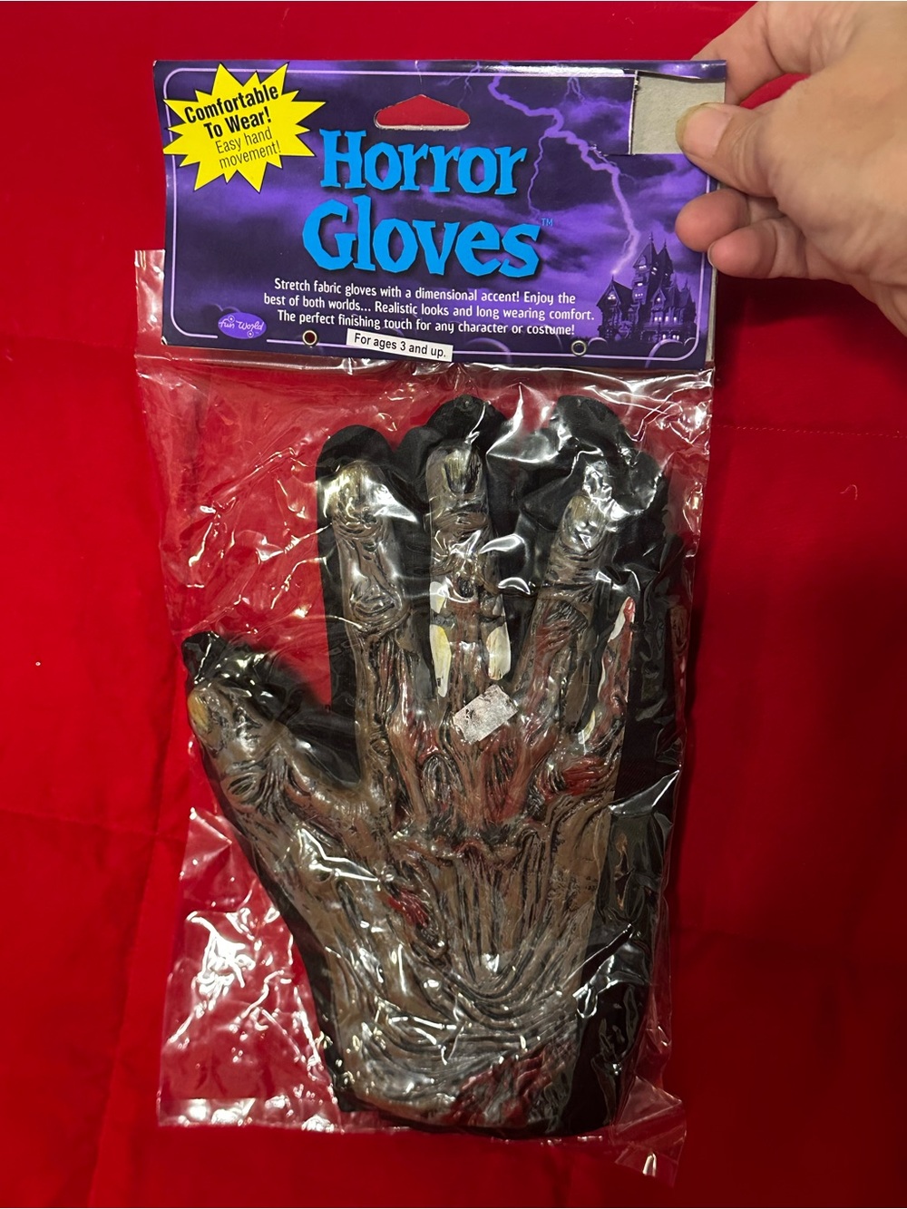 Fun World Horror Gloves Monster Zombie Halloween Costume Accessory